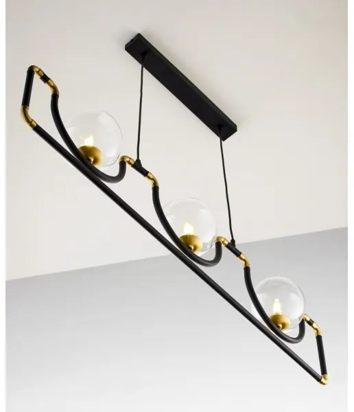 Lustră pe cablu Jupiter 1990 HANZA 3xG9/10W/230V negru/auriu