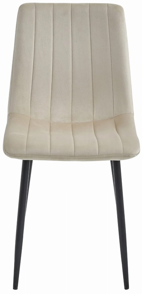 OFERTA Scaun de catifea bej LAVA cu picioare negre II. calitate