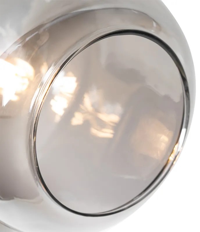 Spotlight de plafon negru cu auriu cu sticlă fumurie cu 3 lumini - Zuzanna