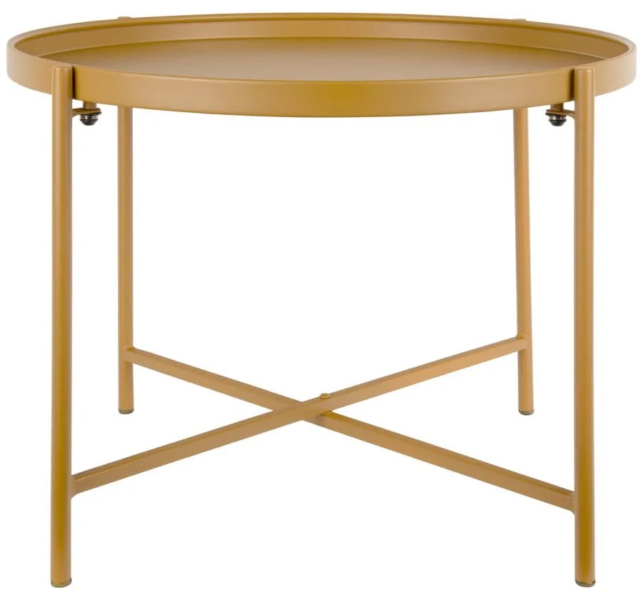 Măsuță de cafea galben ocru rotundă din metal ø 50 cm Meseta – Leitmotiv