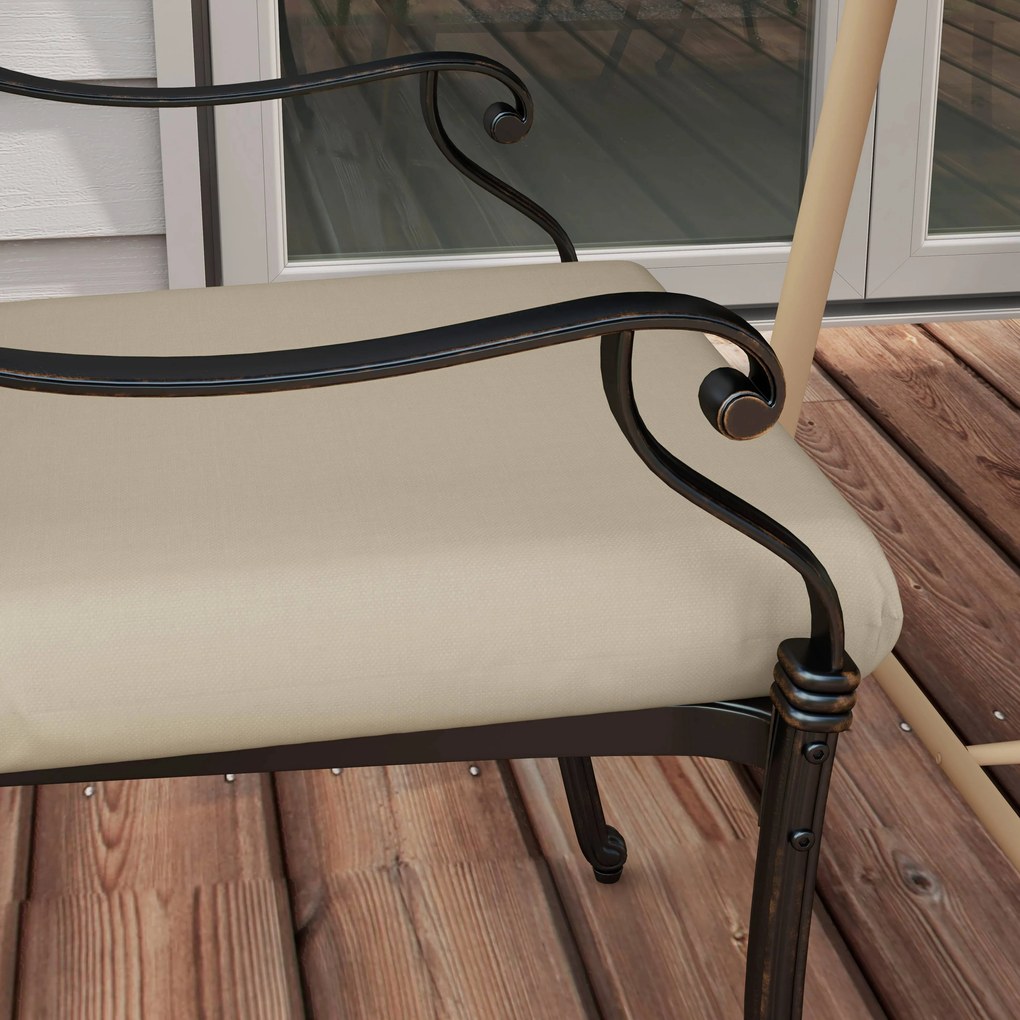 Outsunny Set de 4 perne pentru scaun, pad-uri pentru scaun 47 x 47 cm, umplutură groasă, rezistente la decolorare, bej | Aosom Romania