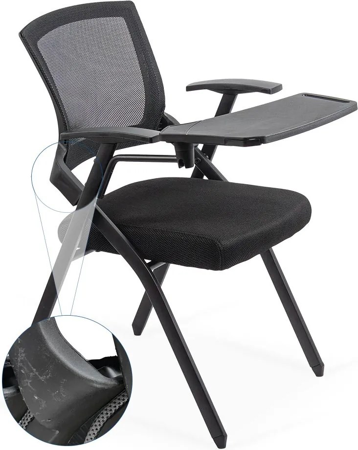 RESIGILAT - Scaun conferinta pliabil si masuta rabatabila HRC 603 negru