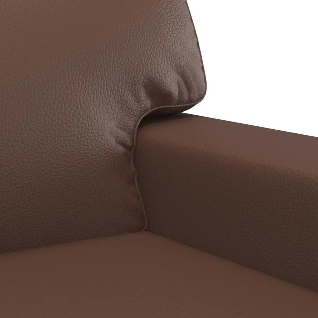 Canapea cu 2 locuri, maro, 120 cm, piele ecologica Maro, 154 x 77 x 80 cm