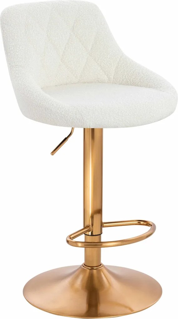 HR1054W Scaun Crem Boucle cu Bază Aurie