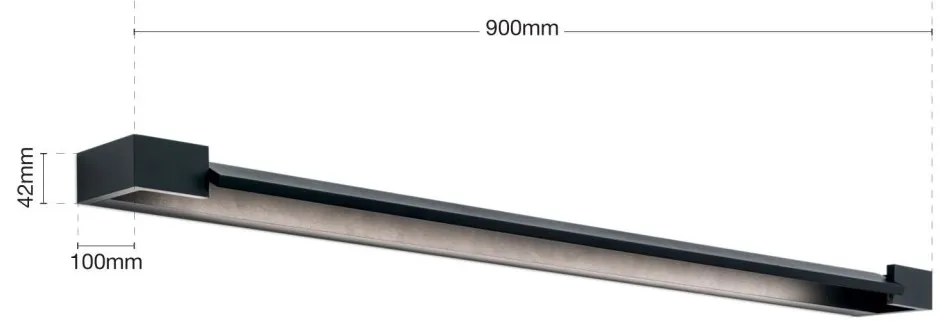 Aplica pentru oglinda baie reglabila IP44 MARILYN L-90cm negru