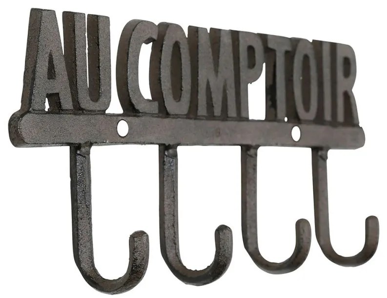 Cuier de perete decorativ, din fonta, L30 cm, Minrai