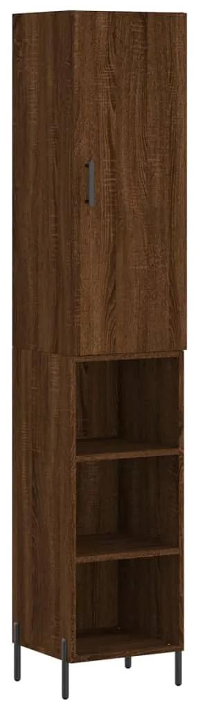 3198992 vidaXL Dulap înalt, stejar maro, 34,5x34x180 cm, lemn prelucrat