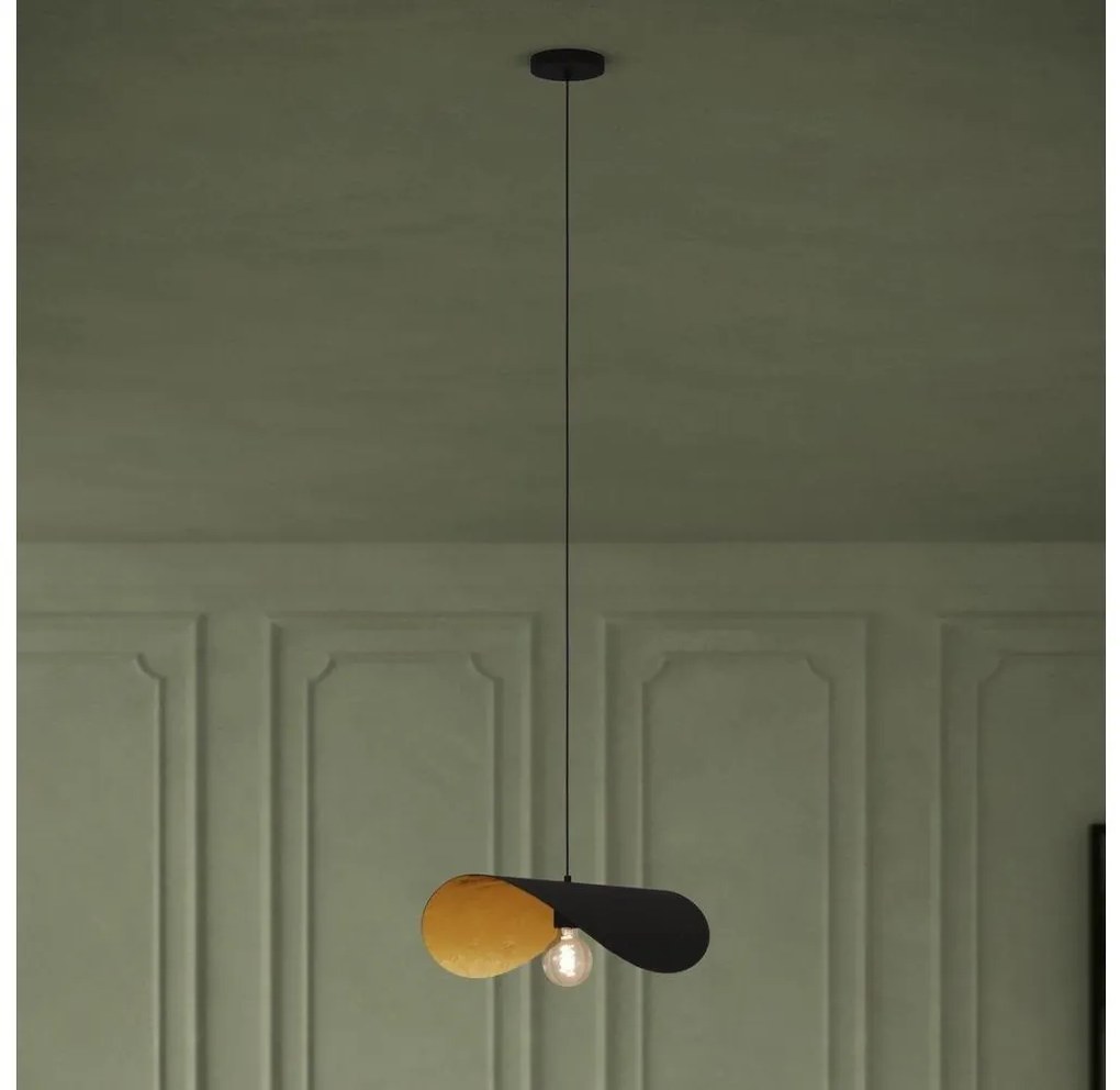 Lustră pe cablu Eglo 390393 SACEDA 1xE27/40W/230V 53 cm negru/auriu