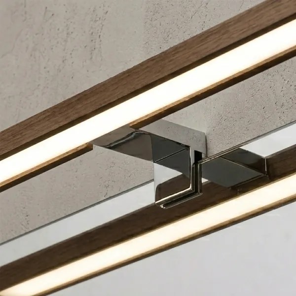 Brilagi-LED Lumină pentru oglindă de baie WOODY MIRROR 3în1 LED/8W/230V IP44 crom/stejar/nuc