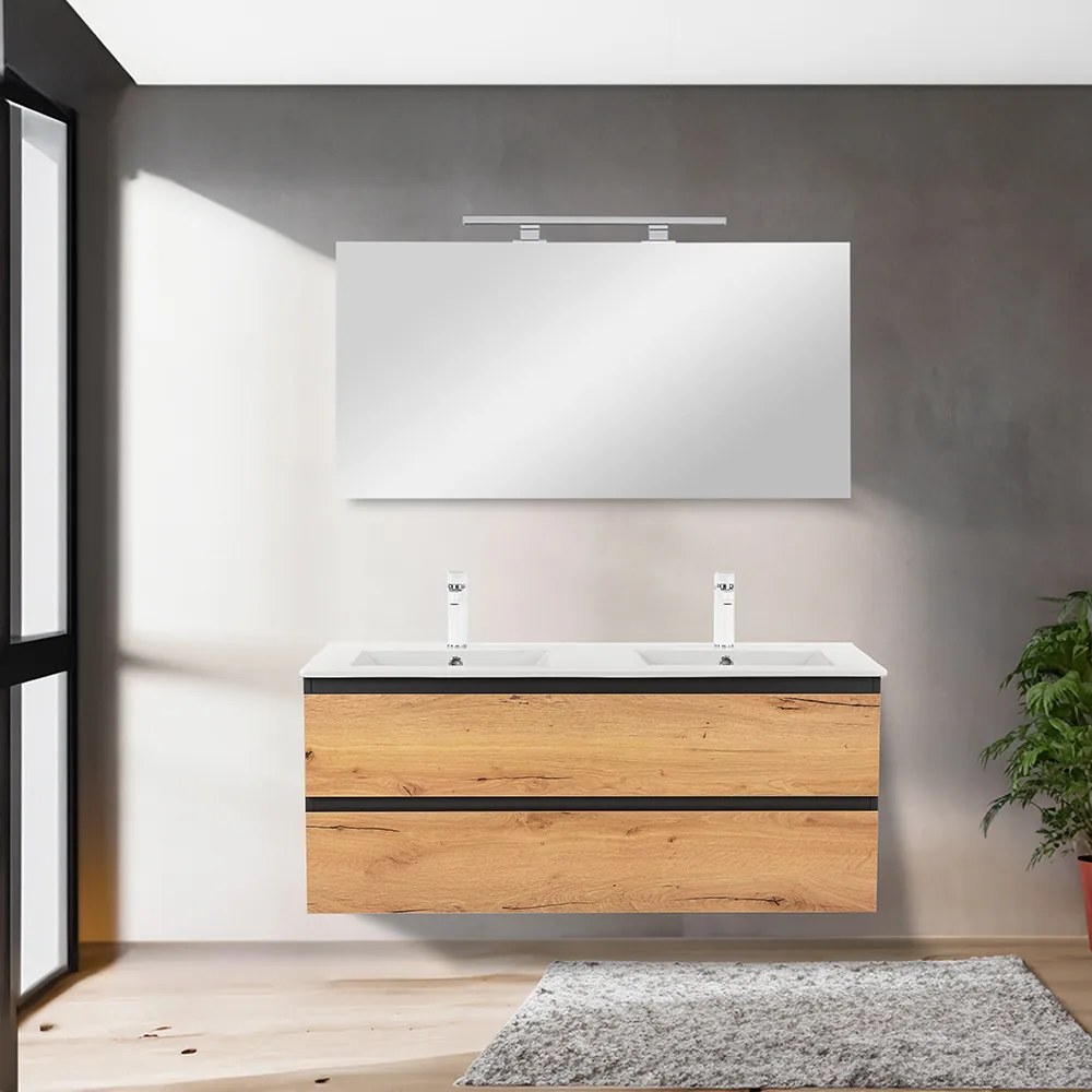 Mobilier complet de baie Vario Forte 120 antracit-stejar