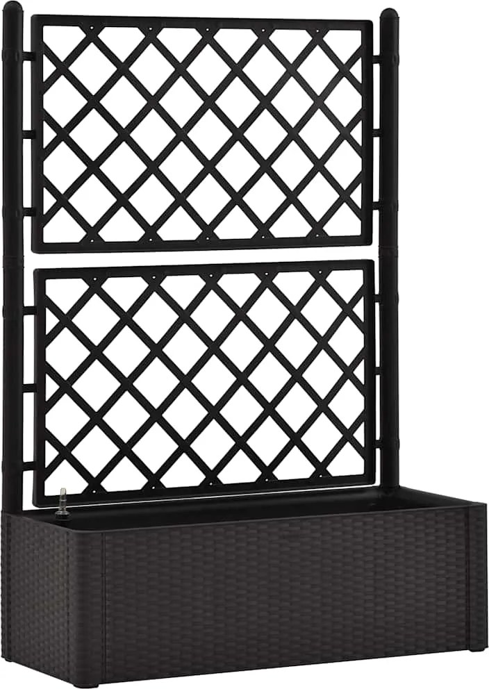 vidaXL Strat înălțat grădină cu spalier&sistem automat udare antracit