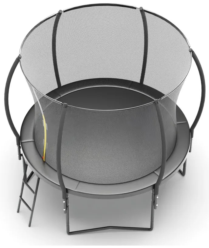 Trambulina de gradina cu plasa de siguranta si scara Culoare neagra, JUMP 244 cm