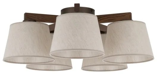 Brilagi - Lustră de tavan aplicată LATTE, 5x E27/15W/230V, pin/crem