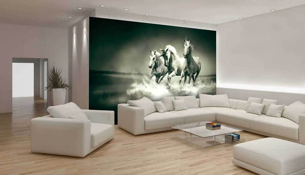 Fototapet - Unicorni galopînd pe apă (254x184 cm), în 8 de alte dimensiuni noi