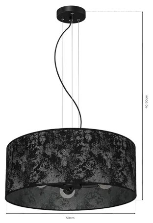 Lustră pe cablu SATINO 3xE27/60W/230V neagră/gri