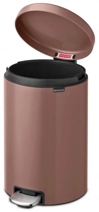 Cos cu pedala Brabantia NewIcon 1008849, 20 L, Inchidere lina, Baza antiderapanta, Finisaj satinat, Maro