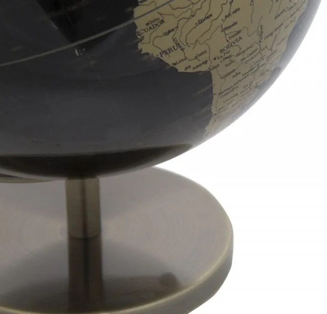 Decoratiune glob negru/bronz din metal, ∅ 25 cm, Globe Mauro Ferretti