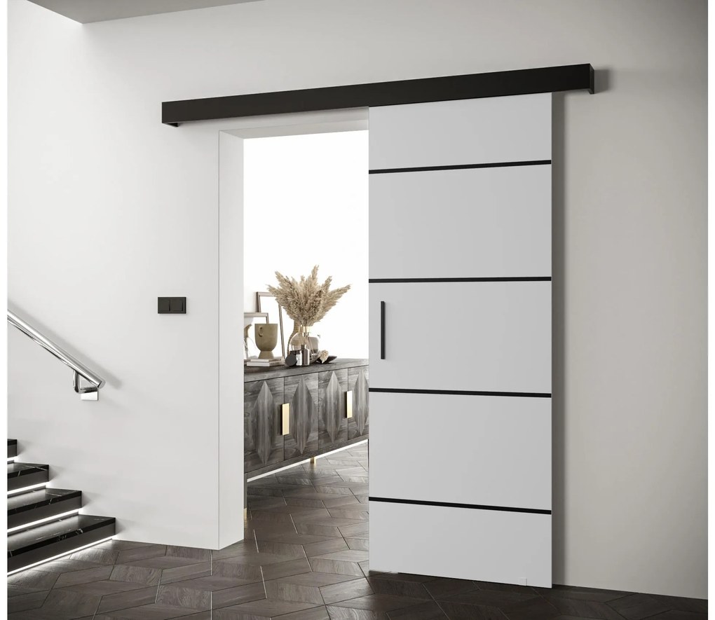 Uși culisante 80 cm Slavdro 4 (alb mat + negru mat). 1108822