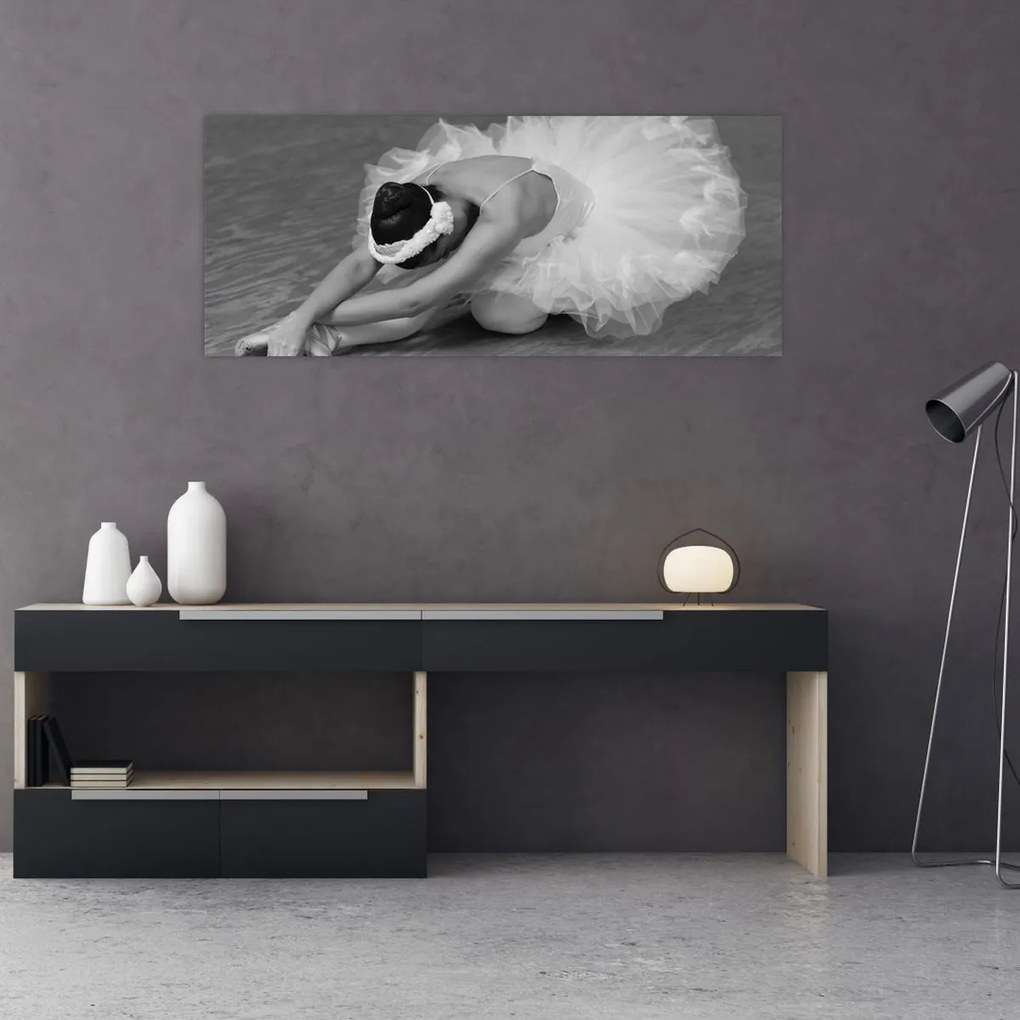 Tablou - Balerină, alb-negru (120x50 cm)