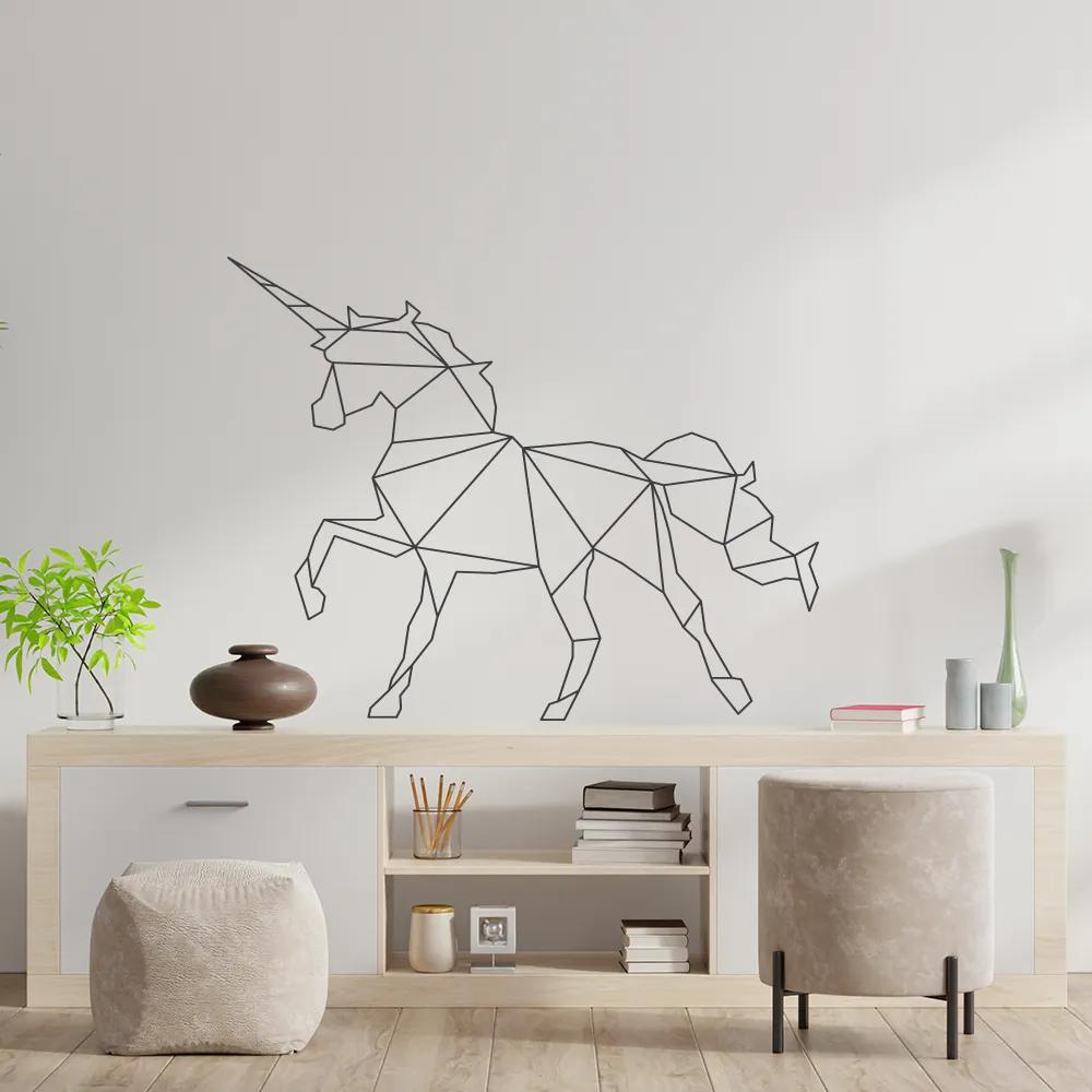 Sticker Autocolant Decorativ Unicorn Geometric, 60x47 cm, Oracal