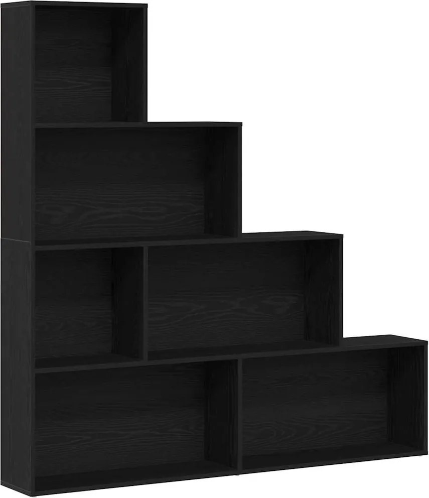 vidaXL Dulap pentru cărți Stejar Negru 155 x 24 x 160 cm Lemn compozit