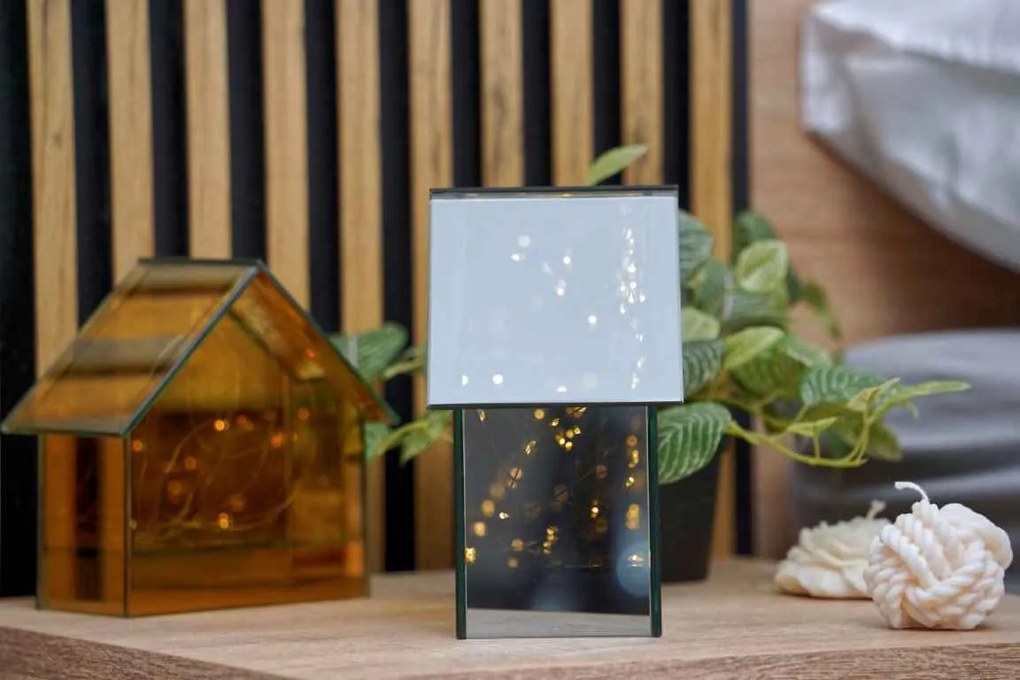 Casuta de sticla cu LED ELITE, gri - mai multe dimensiuni Marime: L