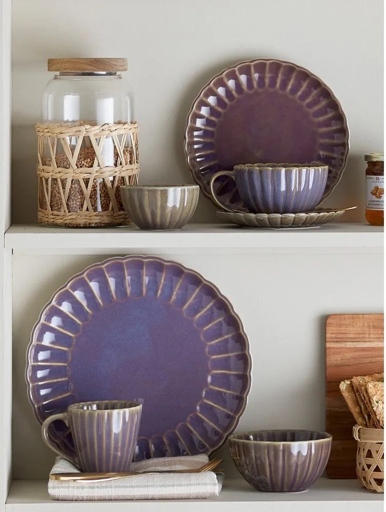 Farfurie violetă pentru desert din gresie ø 20 cm Latina – Bloomingville
