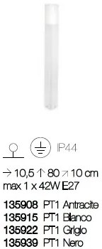Stalp modern de exterior cu protectie IP44 PULSAR PT1 ANTRACITE 135908