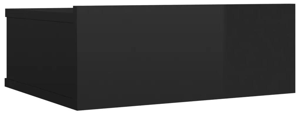 Noptiera suspendata, negru extralucios, 40x30x15 cm, PAL 1, negru foarte lucios
