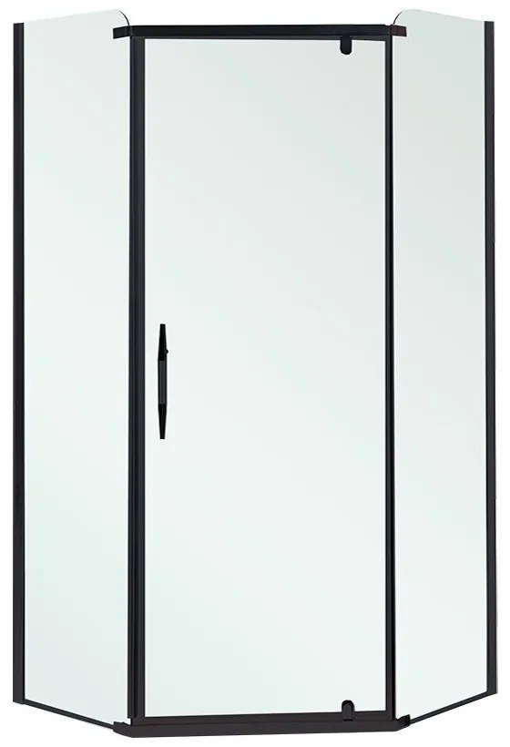 Celtic 100x100 cm cabină de duș pentagonală fără tavă negru