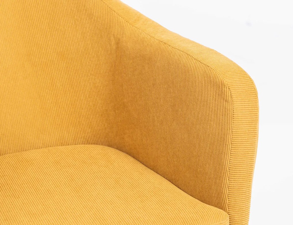 HR832CROSS Scaun Catifea Reiată Premium culoare Curry Galben cu Bază Cromata