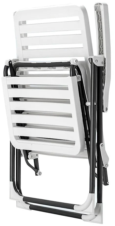 Scaun de grădină pliabil cu suport pentru picioare