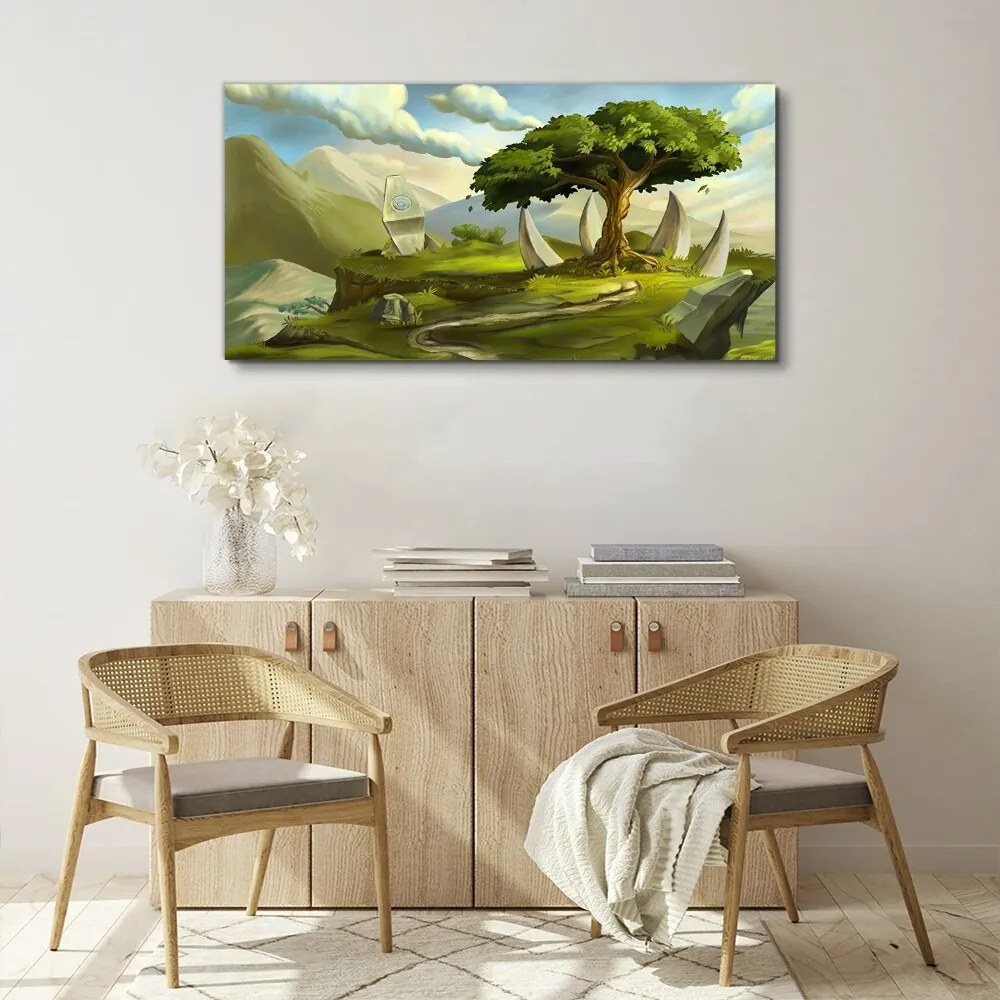 Tablou canvas pietre de copac fantezie