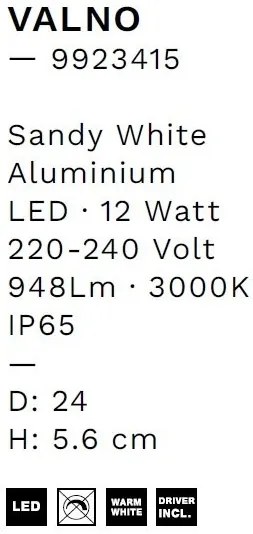 Aplica LED ambientala iluminat exterior IP65 VALNO D-24cm
