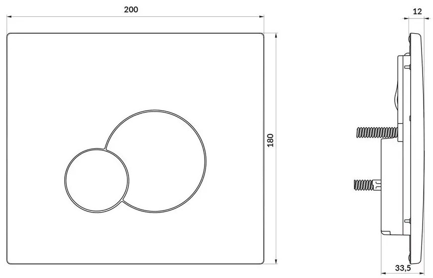 Set vas wc vortex suspendat, rotund, Foglia Oslo, rezervor incastrat cu clapeta crom lucios, Cersanit Tech Line Base