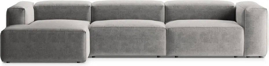 Colțar gri deschis (cu colț pe partea stângă/cu șezlong) Bergamo – Cosmopolitan Design