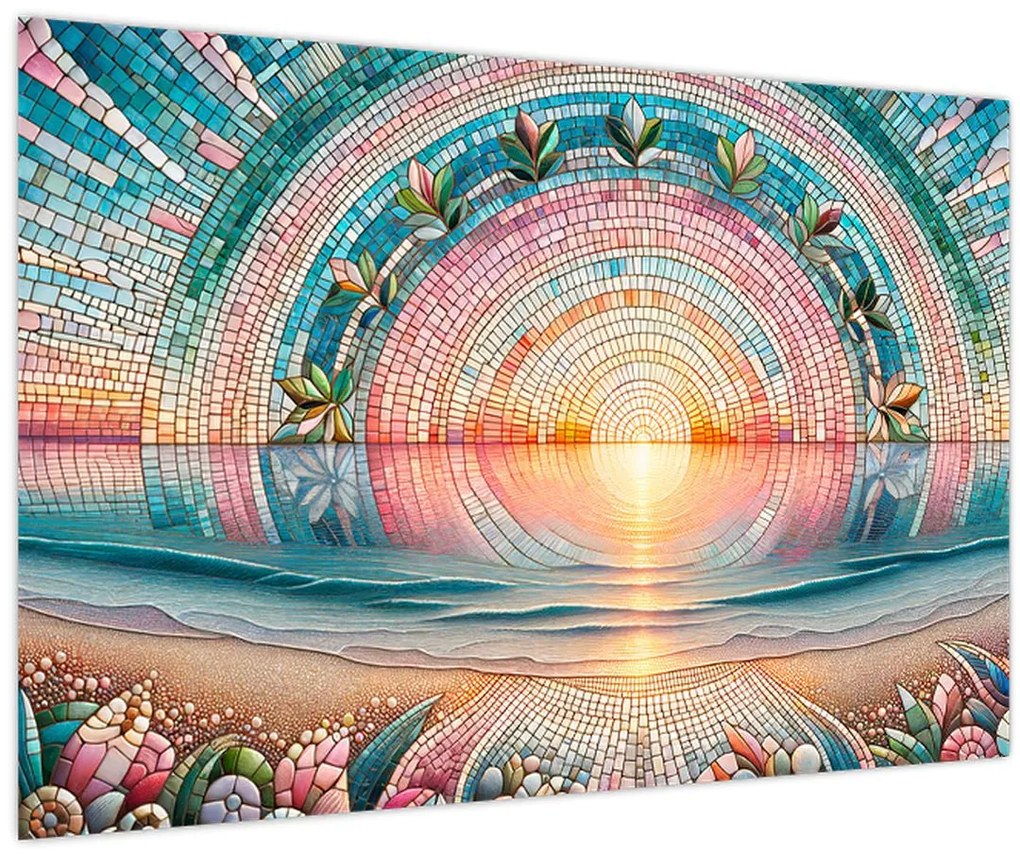 Tablou – Mozaic al soarelui la apus (90x60 cm)