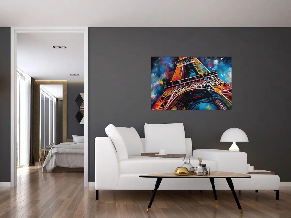 Tablou - Pictură a Turnului Eiffel II. (90x60 cm)