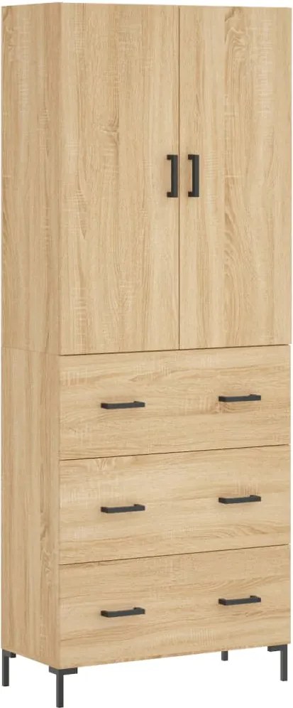 vidaXL Dulap înalt, stejar sonoma, 69,5x34x180 cm, lemn compozit