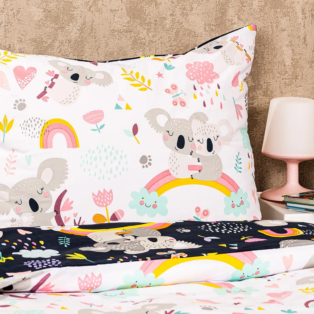 Lenjerie bumbac 4Home Koala rainbow, 140 x 200 cm, 70 x 90 cm