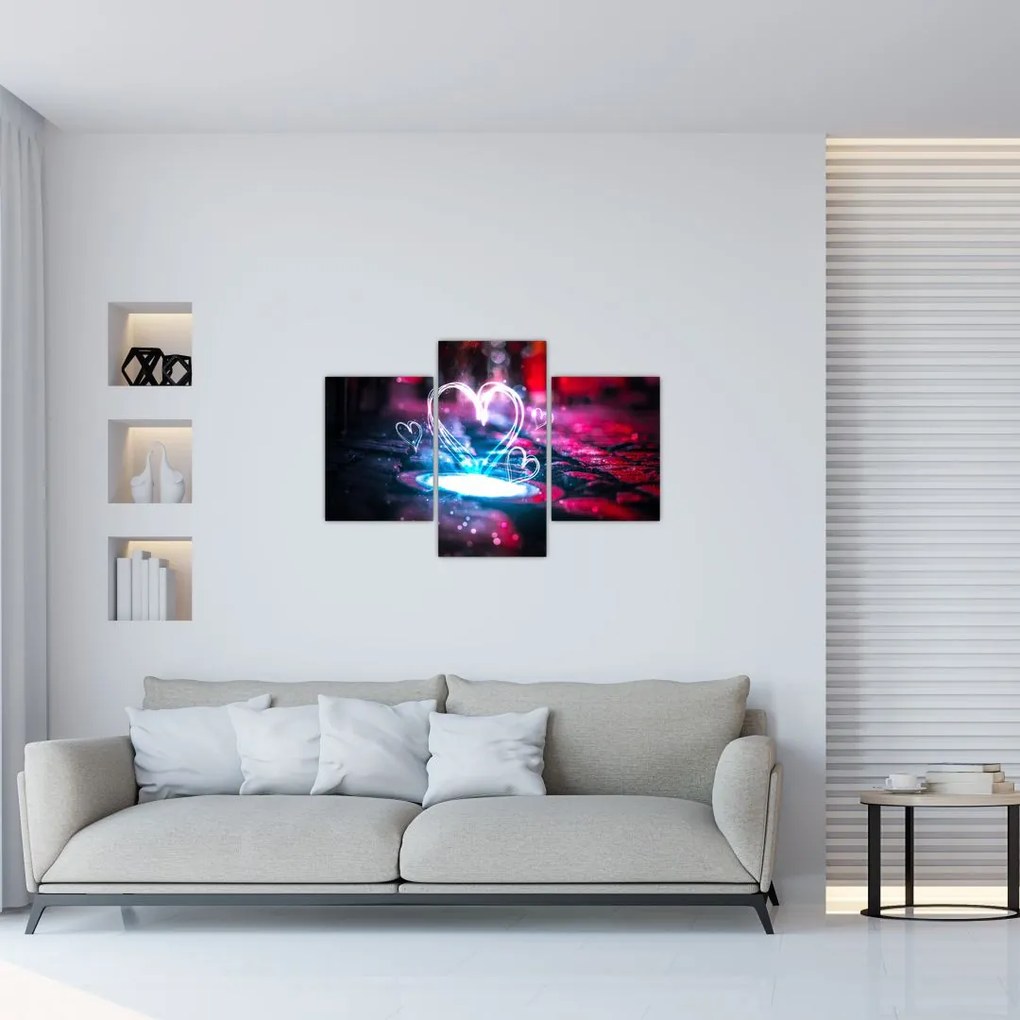 Tablou cu inima iluminată (90x60 cm)