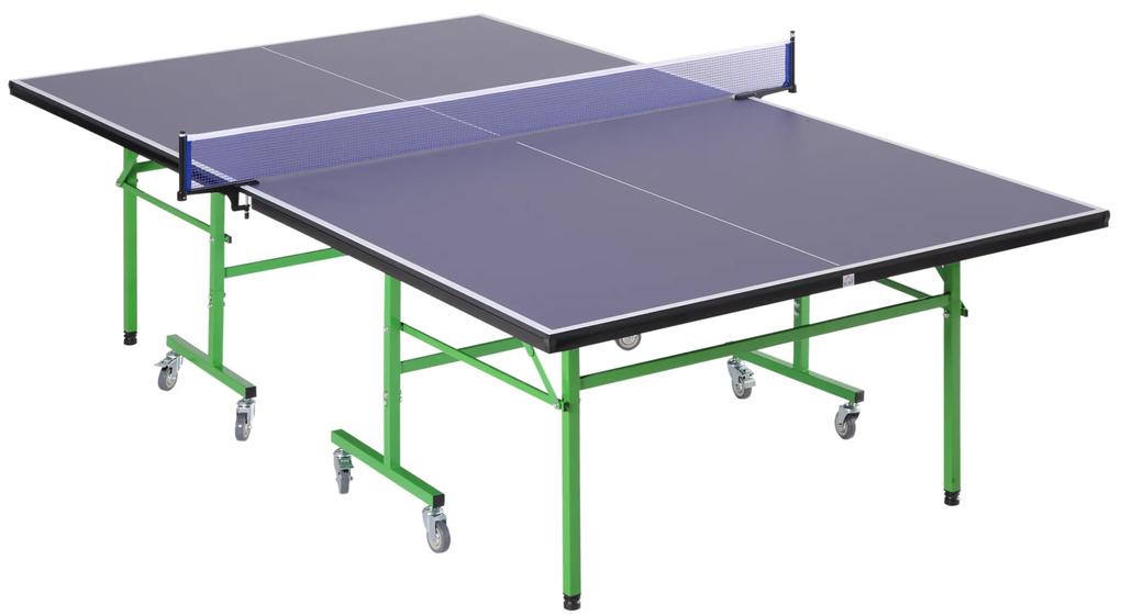 HOMCOM masă de ping pong pliabilă masă de ping pong roți masă de ping pong pentru interior masă de ping pong pentru exterior violet verde