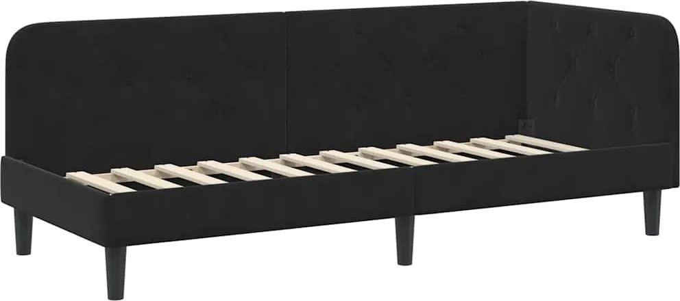 vidaXL Cadru de pat colțar Negru 80 x 200 cm Catifea