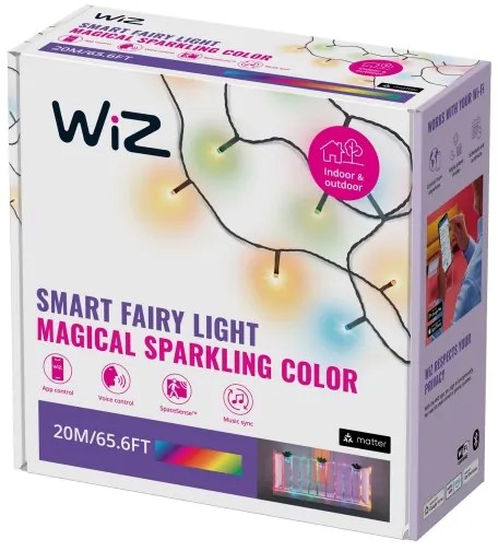 Lanț LED RGBW dimabil de exterior WiZ 160xLED 20m IP44 2700-5000K Wi-Fi