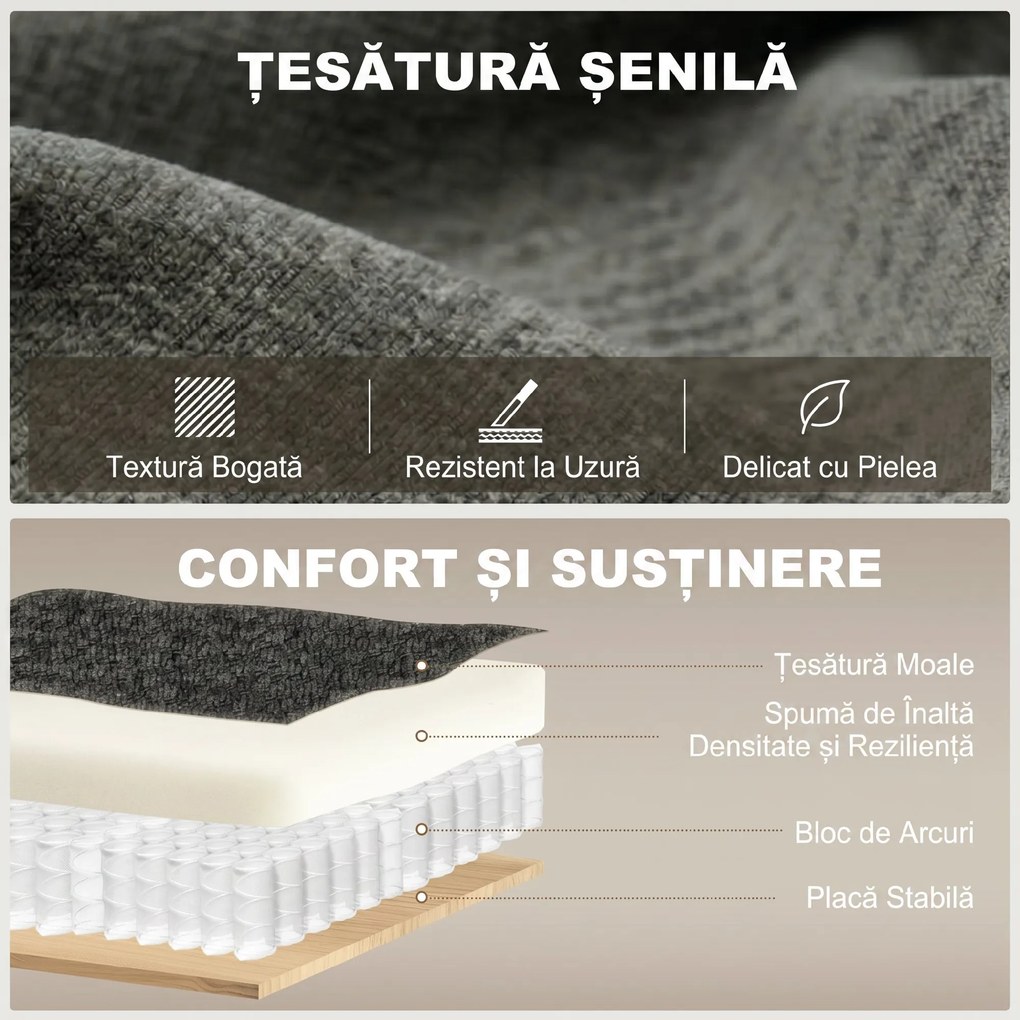 HOMCOM Canapea mică extensibilă cu saltea integrată | Aosom Romania