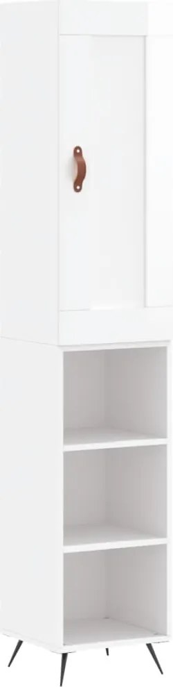 vidaXL Dulap înalt, alb extralucios, 34,5x34x180 cm, lemn prelucrat