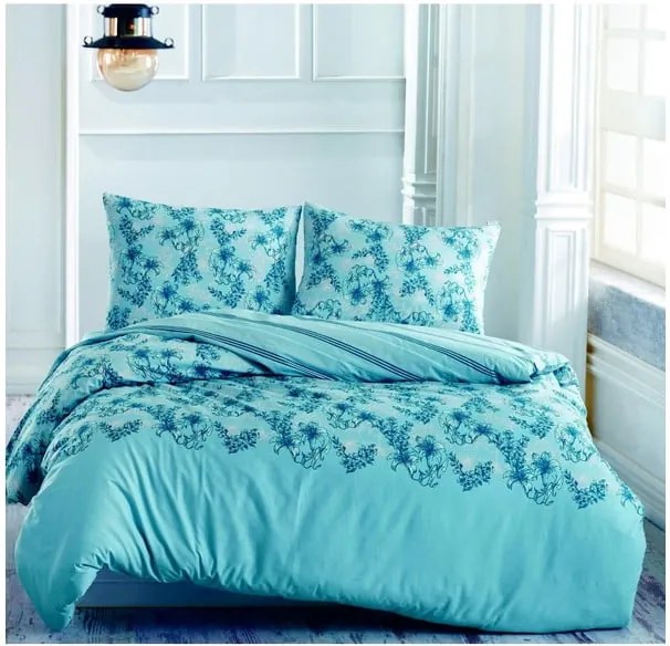 Lenjerie de pat cu cearșaf Marina, 220 x 240 cm, albastru