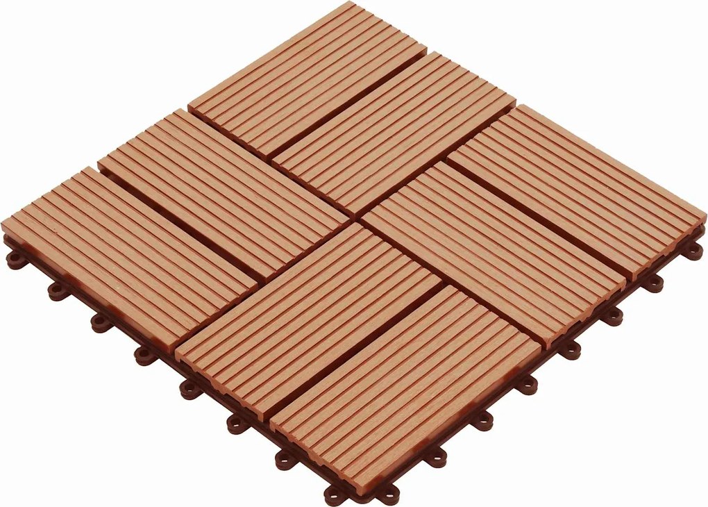 vidaXL Plăci pentru Deck 11 pcs Lemn de tec 30 x 30 cm Lemn compozit
