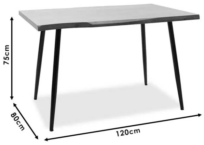 Masa neve Nuc - Negru 120x80x75 cm