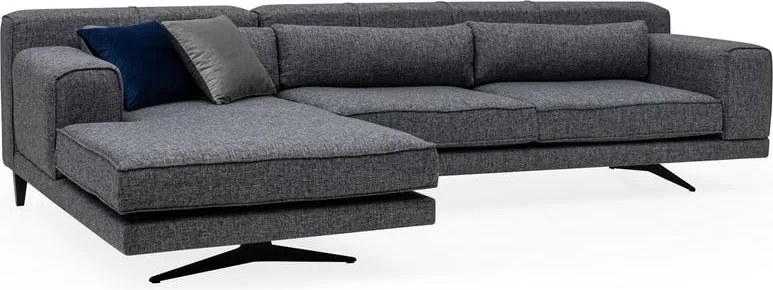 Colțar Artie Jivago gri închis, colț pe partea stângă